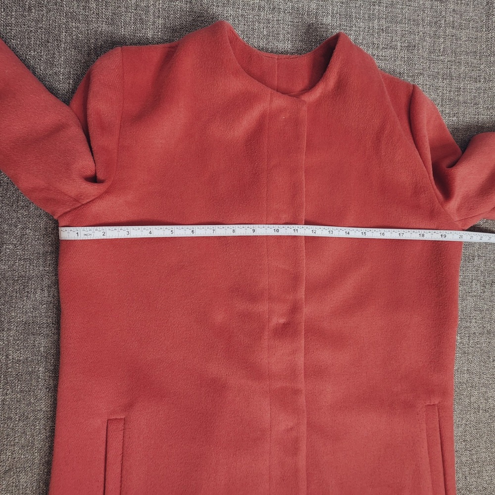 BB Dakota Catina Coral Red Coat Wool Blend Size Medium - Picture 12 of 15